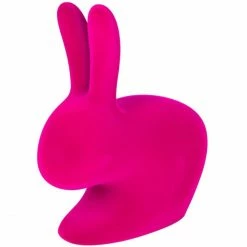 Qeeboo Rabbit Chair Velvet Finish Stuhl - 68,8 X 39,5 X 80 Cm - Fuxia
