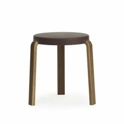 Normann Copenhagen Tap Stool Hocker Walnut - H 43 X Ø 35 Cm - Aubergine