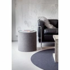 Hey-SIGN Rondo Sitzhocker Rund Aus Naturfilz - Ø 40 X Höhe 40 Cm - Hellgrau -Qeeboo shop unnamed file 714