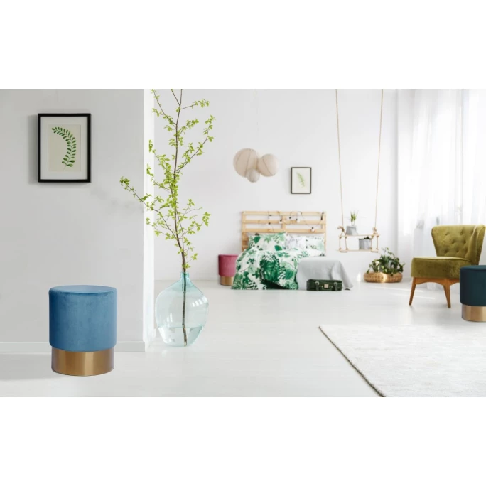 Kayoom Nano Hocker Rund - Ø 35 Cm X Höhe 42 Cm - Petrol 4 Kayoom Nano Hocker Rund - Ø 35 Cm X Höhe 42 Cm - Petrol – Bild 2