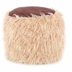 Kayoom FELLPOUF Bobtail 125 - 45x45x38 Cm - Beige / Braun