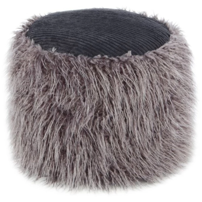 Kayoom FELLPOUF Bobtail 125 - 45x45x38 Cm - Dunkelgrau / Schwarz 4 Kayoom FELLPOUF Bobtail 125 - 45x45x38 Cm - Dunkelgrau / Schwarz – Bild 2