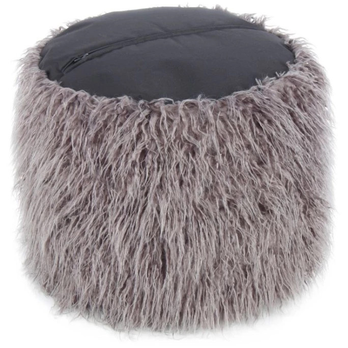 Kayoom FELLPOUF Bobtail 125 - 45x45x38 Cm - Dunkelgrau / Schwarz 5 Kayoom FELLPOUF Bobtail 125 - 45x45x38 Cm - Dunkelgrau / Schwarz – Bild 3