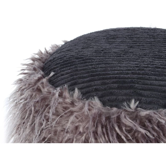 Kayoom FELLPOUF Bobtail 125 - 45x45x38 Cm - Dunkelgrau / Schwarz 6 Kayoom FELLPOUF Bobtail 125 - 45x45x38 Cm - Dunkelgrau / Schwarz – Bild 4