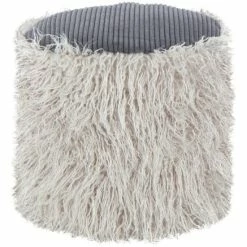 Kayoom FELLPOUF Bobtail 125 - 45x45x38 Cm - Hellgrau / Dunkelgrau