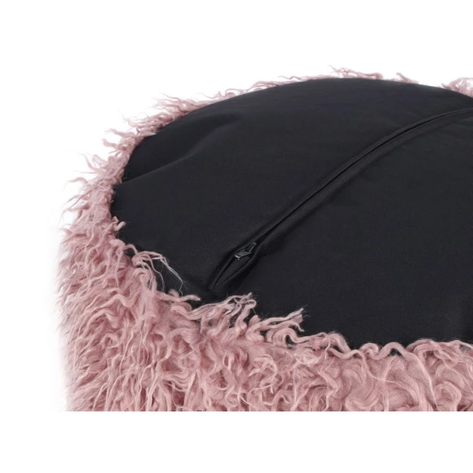 Kayoom FELLPOUF Bobtail 125 - 45x45x38 Cm - Rosa / Grau 7 Kayoom FELLPOUF Bobtail 125 - 45x45x38 Cm - Rosa / Grau – Bild 5