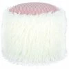 Kayoom FELLPOUF Bobtail 125 - 45x45x38 Cm - Weiß / Rosa -Qeeboo shop unnamed file 894