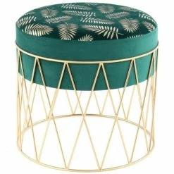 Kayoom HOCKER Cleopatra 225 - 40x40x37 Cm - Grün / Gold