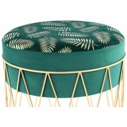 Kayoom HOCKER Cleopatra 225 - 40x40x37 Cm - Grün / Gold -Qeeboo shop unnamed file 909