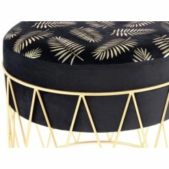 Kayoom HOCKER Cleopatra 225 - 40x40x37 Cm - Schwarz / Gold -Qeeboo shop unnamed file 915