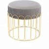 Kayoom HOCKER Cleopatra 425 - 40x40x39 Cm - Grau / Gold -Qeeboo shop unnamed file 918