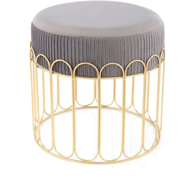Kayoom HOCKER Cleopatra 425 - 40x40x39 Cm - Grau / Gold 3 Kayoom HOCKER Cleopatra 425 - 40x40x39 Cm - Grau / Gold