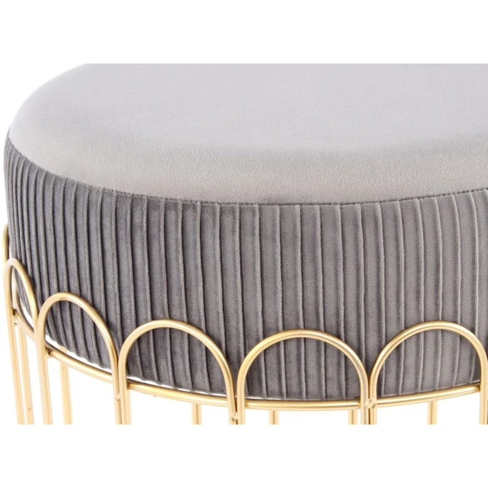 Kayoom HOCKER Cleopatra 425 - 40x40x39 Cm - Grau / Gold 5 Kayoom HOCKER Cleopatra 425 - 40x40x39 Cm - Grau / Gold – Bild 3