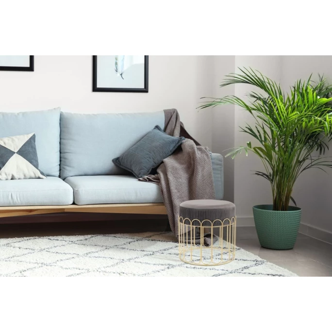 Kayoom HOCKER Cleopatra 425 - 40x40x39 Cm - Grau / Gold 8 Kayoom HOCKER Cleopatra 425 - 40x40x39 Cm - Grau / Gold – Bild 6