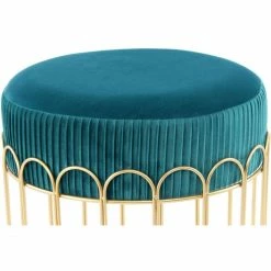 Kayoom HOCKER Cleopatra 425 - 40x40x39 Cm - Petrol / Gold -Qeeboo shop unnamed file 927