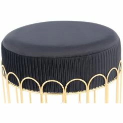 Kayoom HOCKER Cleopatra 425 - 40x40x39 Cm - Schwarz / Gold -Qeeboo shop unnamed file 933