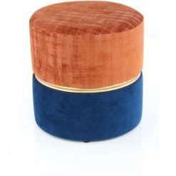 Kayoom HOCKER Cleopatra 625 - 40x40x40 Cm - Braun / Dunkelblau