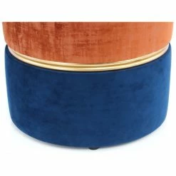 Kayoom HOCKER Cleopatra 625 - 40x40x40 Cm - Braun / Dunkelblau -Qeeboo shop unnamed file 946