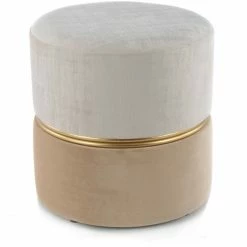 Kayoom HOCKER Cleopatra 625 - 40x40x40 Cm - Elfenbein / Beige